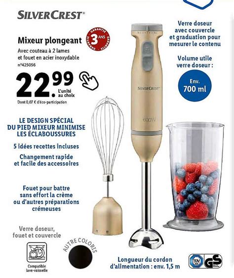 Promo Mixeur Plongeant Silver Crest Chez Lidl Icatalogue Fr