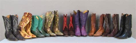 9 Pairs Of Leather Cowboy Boots