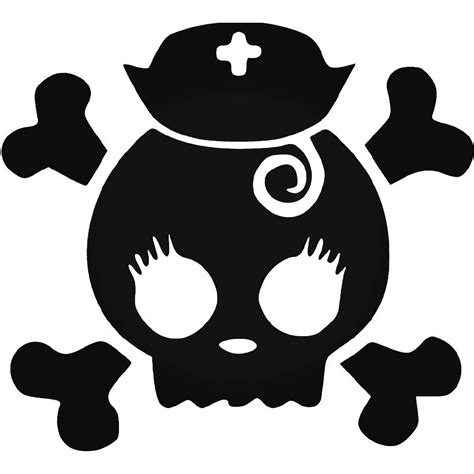 Nurse Skull And Crossbone Vinyl Decal Sticker Nurse Decals Monogram