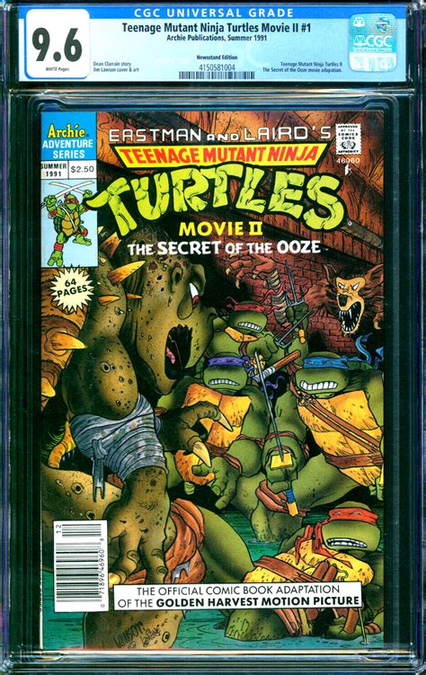 Teenage Mutant Ninja Turtles Movie Archie Cgc Rare Newsstand