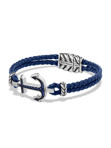 David yurman PavÉ Anchor Bracelet in Blue for Men | Lyst