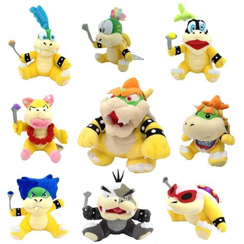 Supper Mario Broth - Plushie set of Bowser, Bowser Jr. and the...