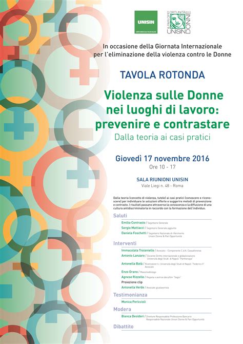 Tavola Rotonda Violenza Sulle Donne Nei Luoghi Di Lavoro Professione