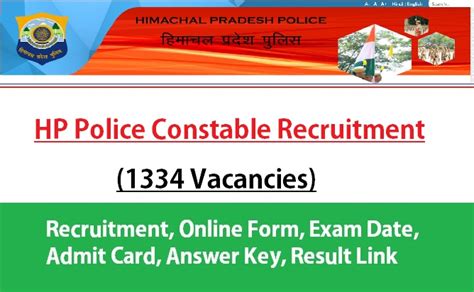 Hp Police Constable Notification Pdf Apply Online For Posts