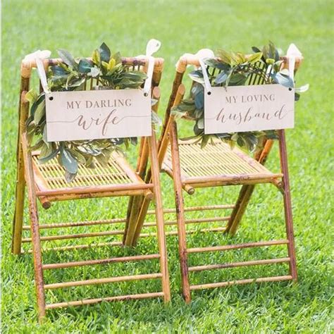 Wooden Wedding Chair Signs For Bride And Groom Wooden Rustic Sign