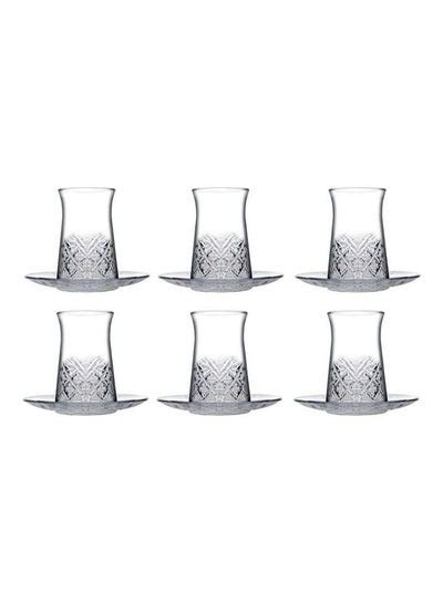 Estekana Tea Set Timeless Cups With Saucers Clear Ml