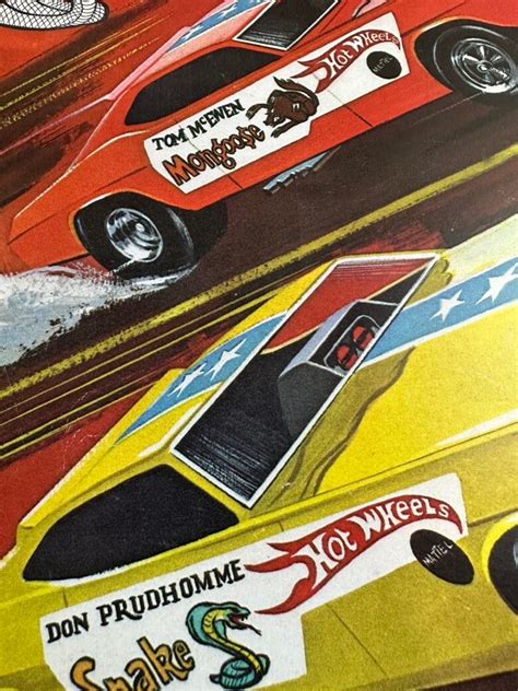 Vintage Hot Wheels Redlines Racing Poster Mongoose Snake Cars X Not Framed REPRO Hot