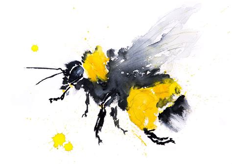 Abstract Bumble Bee Painting Signed Dated Numbered And Embossed