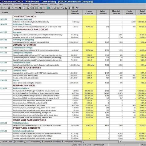 Electrical Estimating Spreadsheet — Db