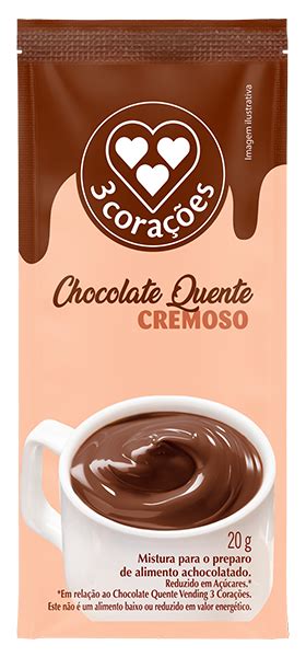 Chocolate Quente Cremoso Achocolatado Café 3 Corações