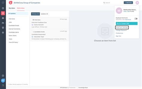 Syncing Gmail with Freshteam : Freshteam support