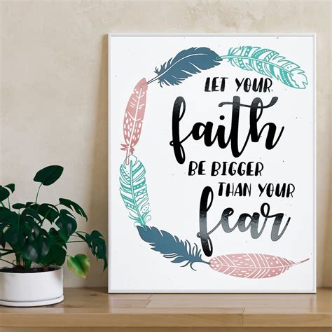 Let Your Faith Be Bigger Than Your Fear Feather Bible Verse Etsy