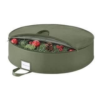 Whitmor Inch Wreath Bag With Id Label Green Green Bed Bath