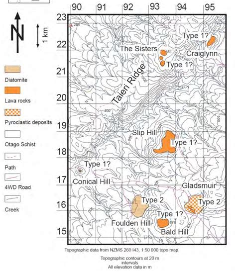 Location Of Foulden Maar And Other Waipiata Volcanic Rocks On The