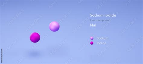 Sodium Iodide Molecule Molecular Structures Ionic Compound 3d Model