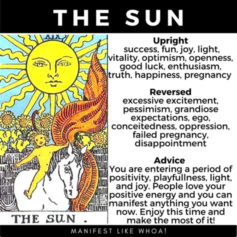 The Sun Tarot Card Guide And Meanings Manifest Like Whoa