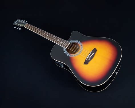 Washburn Dreadnought Acoustic Electric Guitar Tobacco Burst