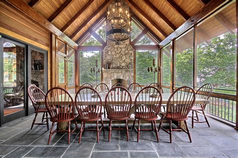 Timber Frame Lake Home Rustic Porch Other By Moresun Timber