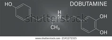 Dobutamine Sympathomimetic Drug Molecule Skeletal Formula Stock Vector