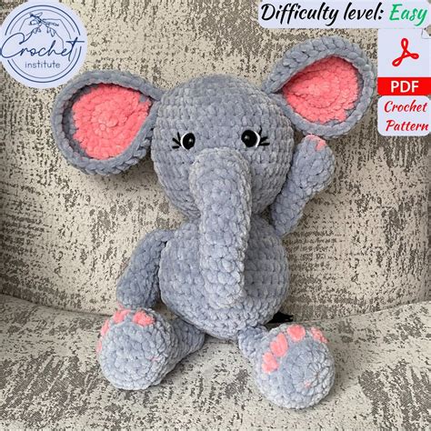 Amigurumi Elephant Crochet Pattern Crochet Animal English - Etsy