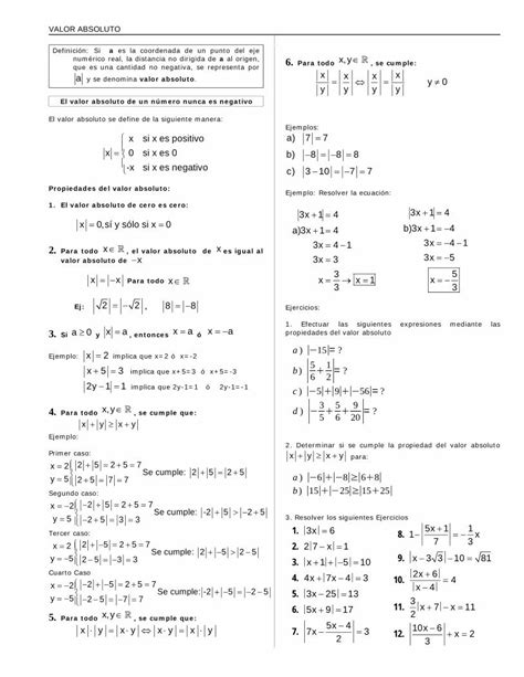 PDF Definición Si 6 PDF fileVALOR ABSOLUTO Definición Si a es