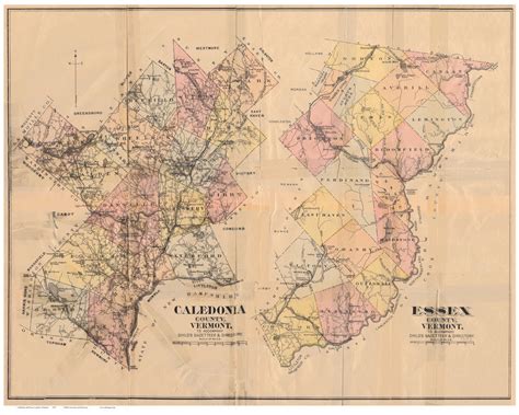 Caledonia And Essex County Vermont 1887 Old Map Reprint Gazetteers Old Maps