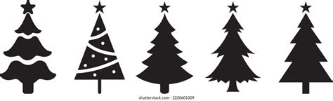 Christmas Tree Illustration Set Vector Silhouette Stock Vector (Royalty Free) 2067527231 ...