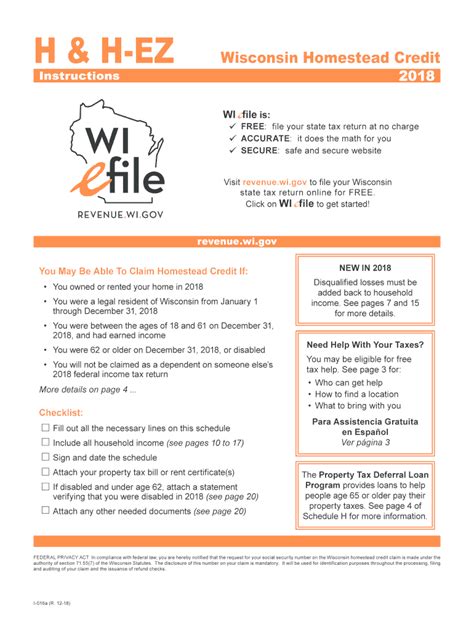 Printable Homestead Tax S Wisconsin 2018 2024 Form Fill Out And Sign Printable Pdf Template