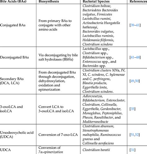 Gut microbiota species and bile acid metabolites. | Download Scientific Diagram