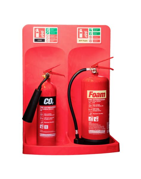 Commander Double Fire Extinguisher Stand Red Fireology