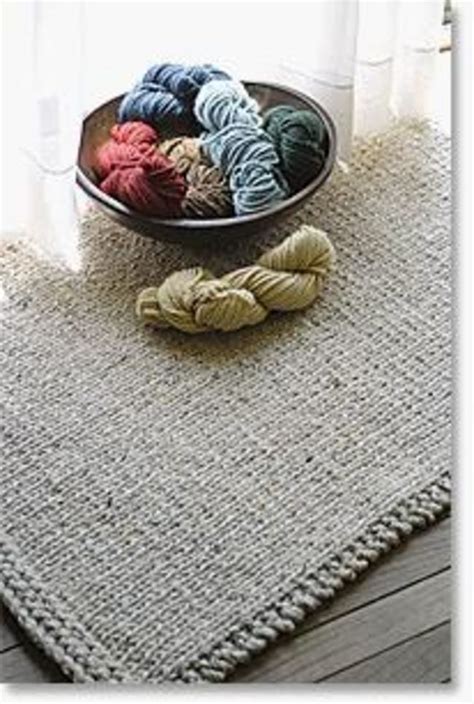 Knitted Rectangular Rug Halcyon Classic Rug Wool Knitting Pattern