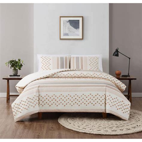 Brooklyn Loom Mia Tufted Texture Comforter Set Neutral Polyester 2