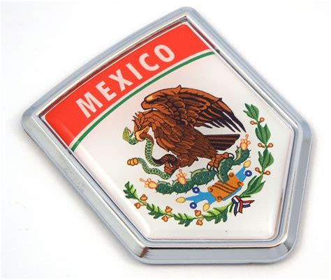 Mx10 Mexico Flag Mexican Emblem Chrome Car Decal Sticker Car Chrome