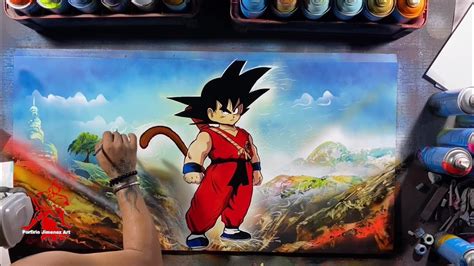 Goku Kid Spray Paint Art Youtube