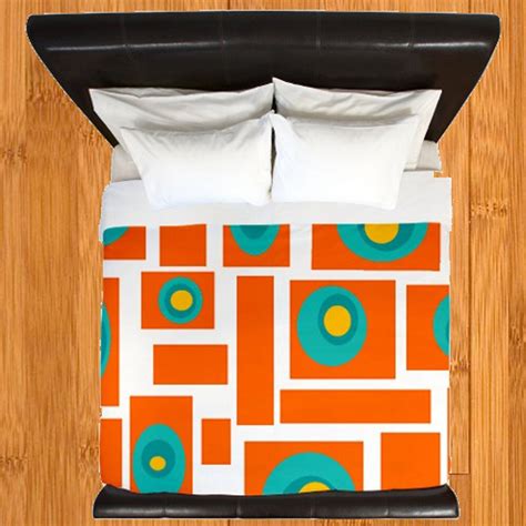 Mid Century Modern Orange Duvet Cover Duvet Cover Mid Century