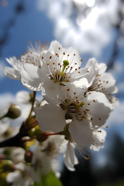 Un Rbol Con Flores Blancas En Primavera Foto Premium