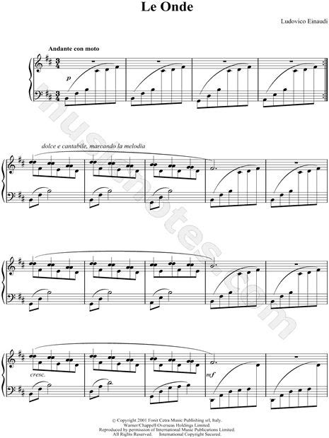 Ludovico Einaudi Le Onde Sheet Music Piano Solo In B Minor Download And Print Sheet Music