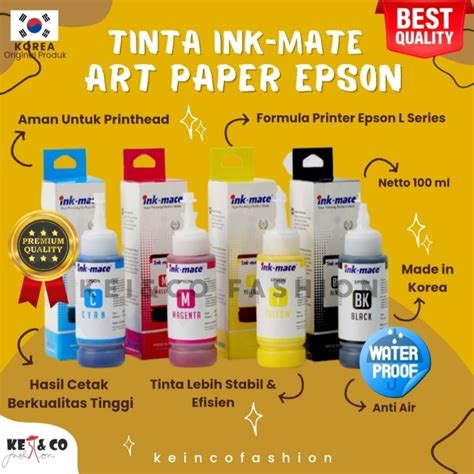 Jual TINTA ART PAPER INKMATE PRINTER EPSON L SERIES KEMASAN 100ML L120