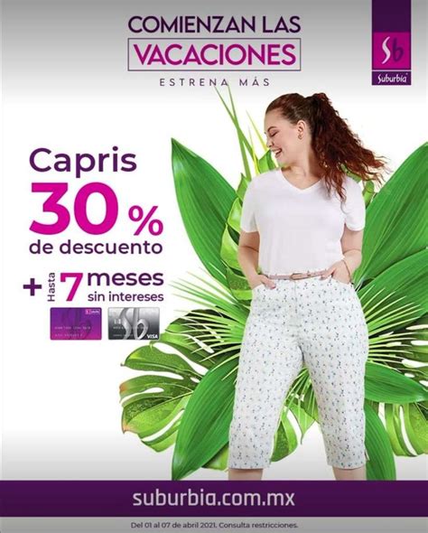 Ofertas Suburbia Vacaciones 2021 Descuentos en playeras shorts y más