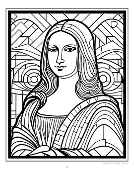 Mona Lisa Coloring Page - Free Download by Simple Literature | TPT