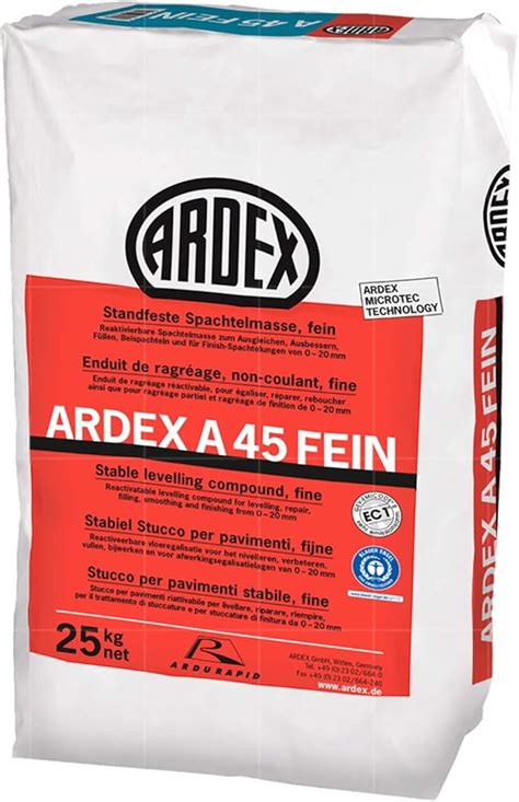 ARDEX A 45 FEIN STANDFESTE SPACHTELMASSE 25 KG Amazon De Baumarkt