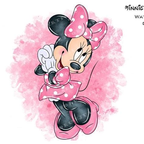 Minnie Watercolor Minnie Mouse Clipart Minnie Watercolor Clipart