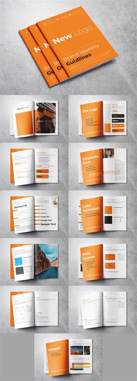 Orange And White Brand Guidelines Brochure Template For Adobe Indesign