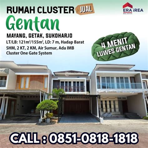 Dijual Rumah Cluster LT75 LB42 1KM 2KT Siap Huni Lokasi Strategis Di