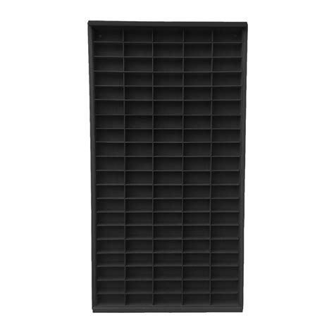 Estante Em Mdf Ultra Nichos Vertical tampa em acrílico Hot Wheels Pintado na cor PRETO