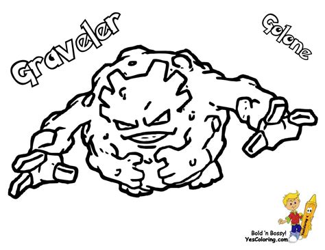 Pokemon Geodude Coloring Page Sketch Coloring Page