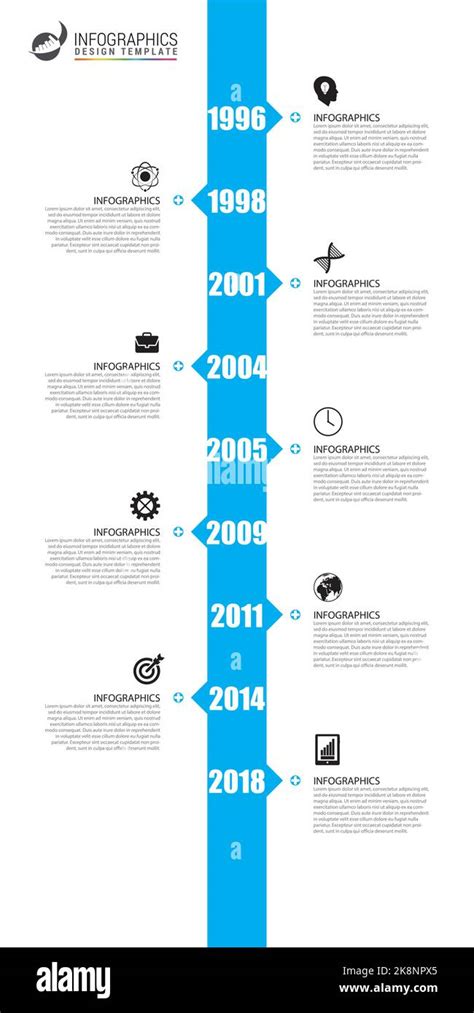 Timeline Infographics Template Blue Modern Design Vector Illustration