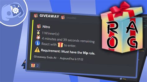 Faire Un Giveaway Avec Restriction S RAOG Discord YouTube