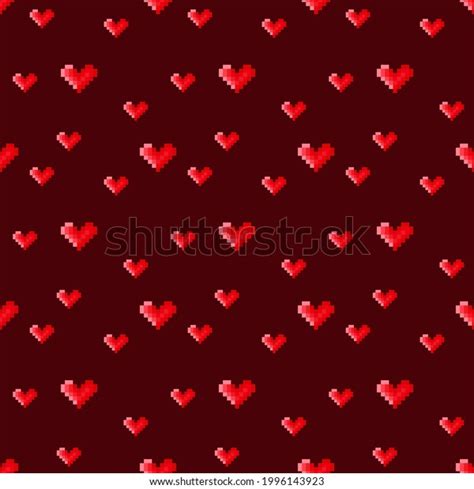 Heart Pattern Pixel Art Seamless Pattern Stock Vector (Royalty Free ...