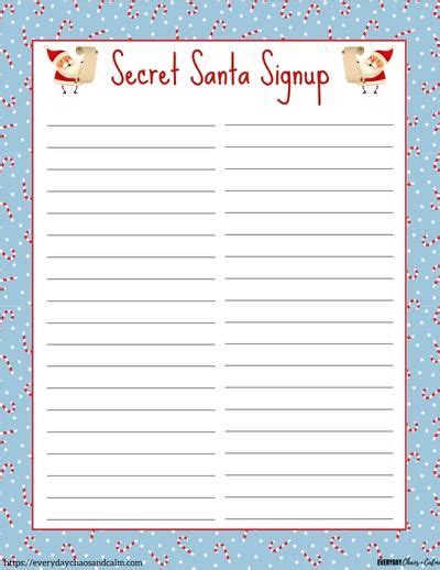 Free Printable Secret Santa Sign Up Sheets Artofit